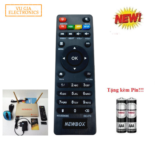 Remote điều khiển đầu thu newbox n8 smart tivi android- hàng chính hãng mới 100% tặng kèm pin!!!