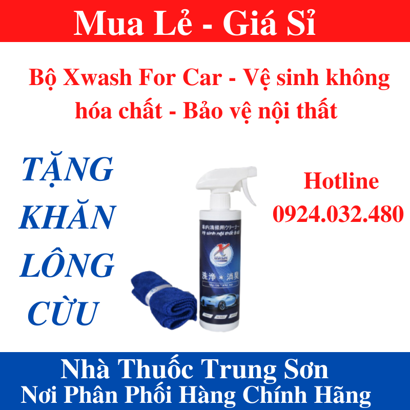 Xwash for car loại 500ml - nước tẩy rửa nội thất ôtô- khử mùi - diệt khuẩn số 1 nhật bản - ts001