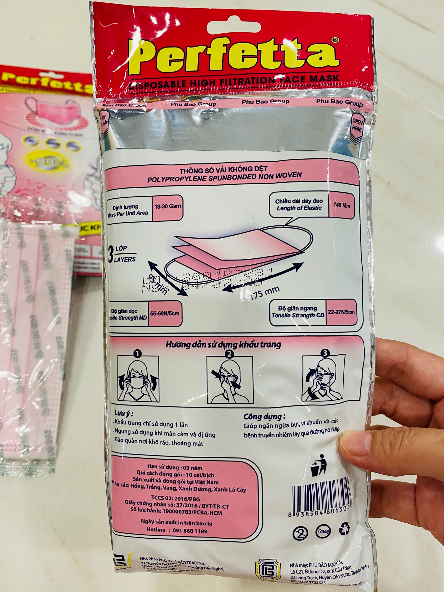 ❤️❤️❤️ Khẩu trang y tế người lớn Perfetta gói 10 cái ( Mask for adult, 10 masks / packet)