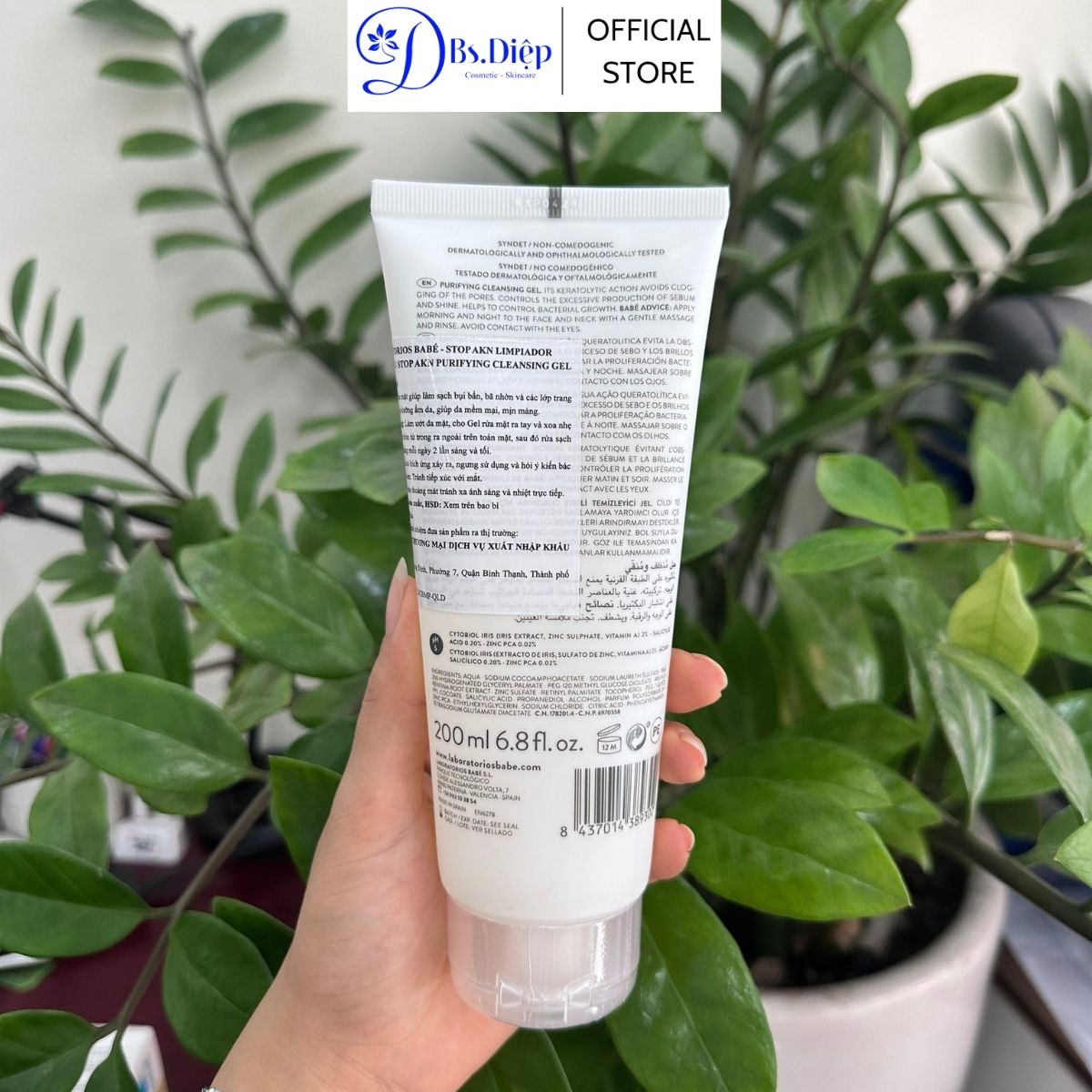 Sữa rửa mặt cho da dầu m ụ n Babe Stop AKN Purifying Cleansing Gel