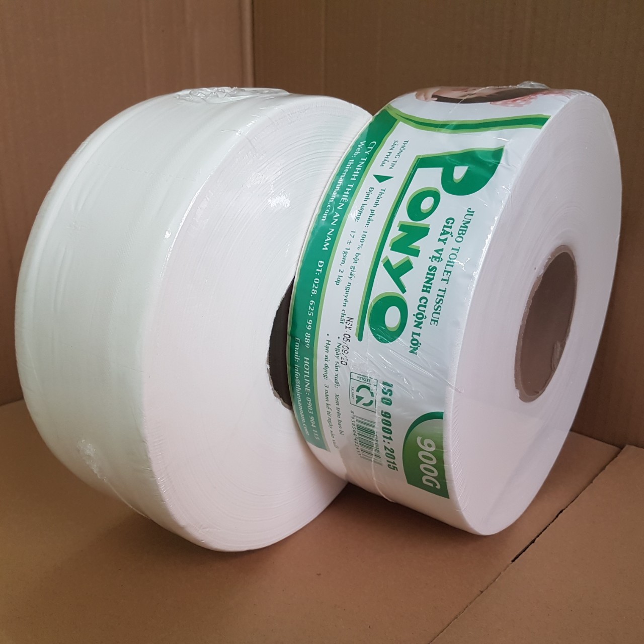 Combo (6 cuộn) giấy vệ sinh cuộn lớn 900g Jumbo Ponyo