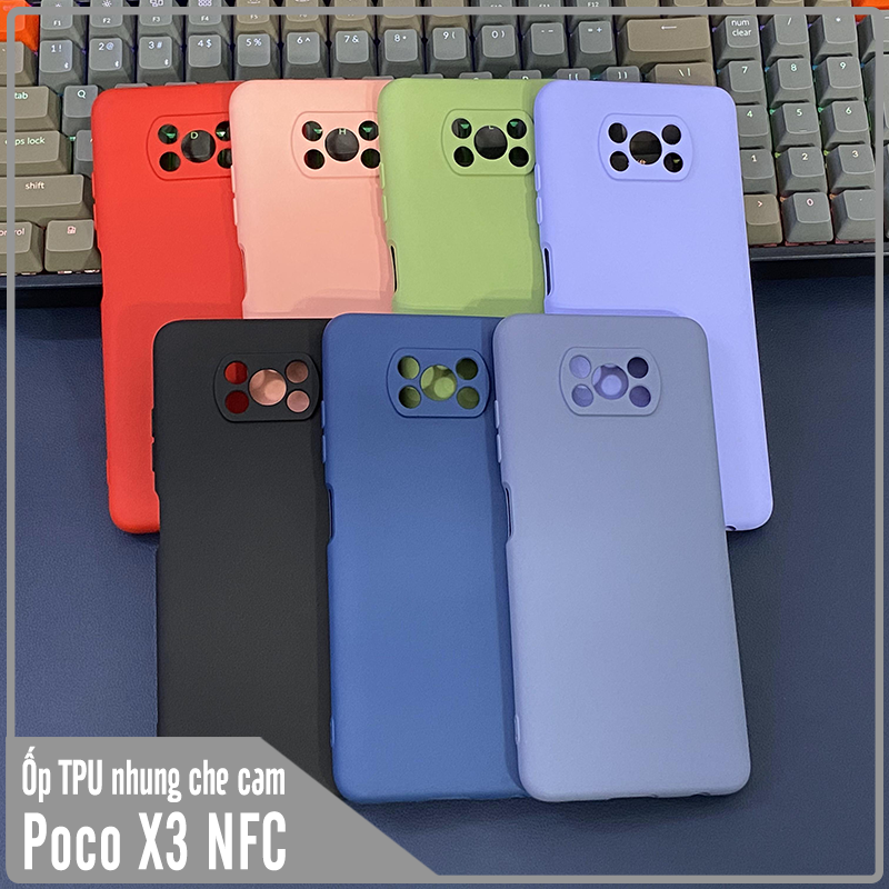 Ốp lưng cho Xiaomi Poco X3 NFC và Poco X3 Pro nhựa TPU dẻo màu lót nhung che camera