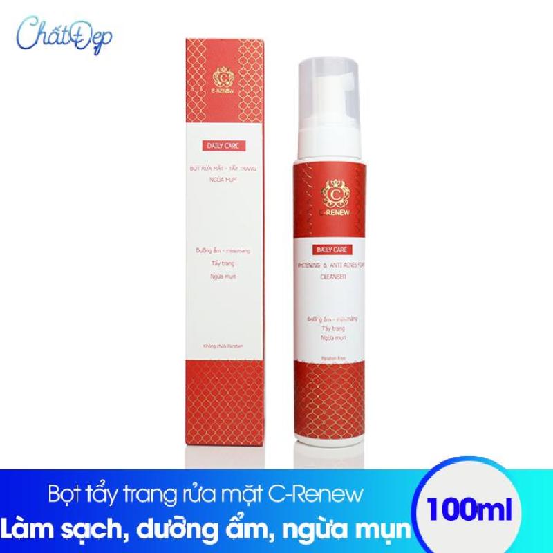 Tẩy trang rửa mặt dạng bọt Whiting & Anti Acnes Foam Cleanser C-Renew 100ml
