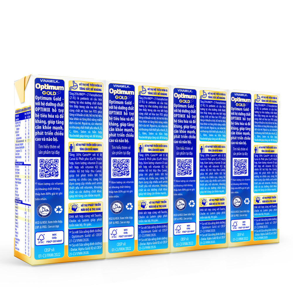 Thùng 48h SBPS Optimum Gold 180ml (Mới)