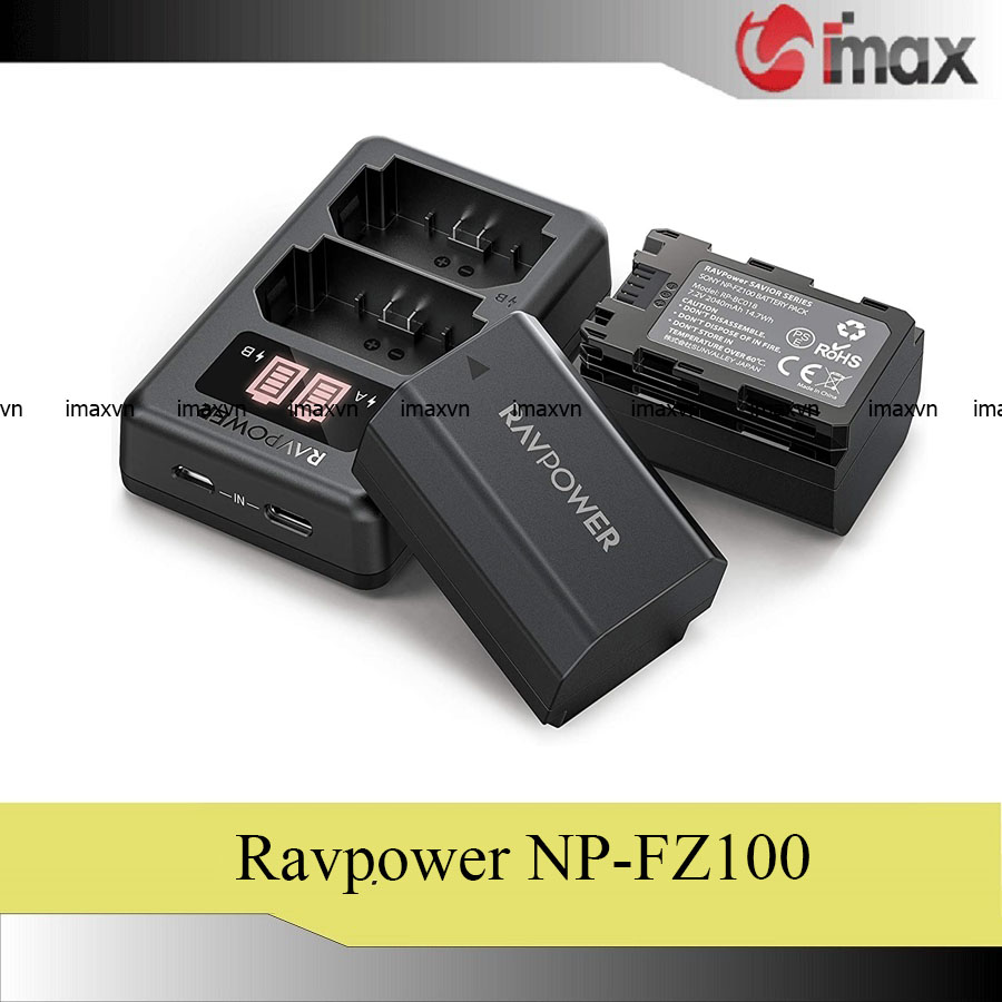 Bộ 02 pin & 01 sạc máy ảnh ravpower fz-100 rp-bc018