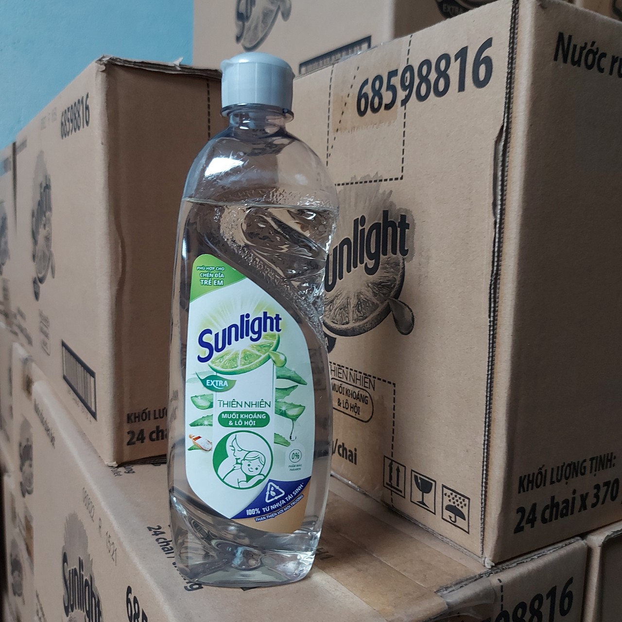 Chai Nước rửa chén Sunlight 370ml thiên nhiên Siêu Sạch