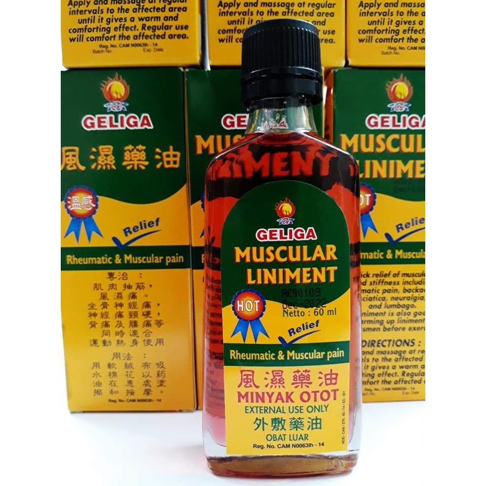 Dầu Nóng GELIGA Muscular Liniment Indonesia 60ml