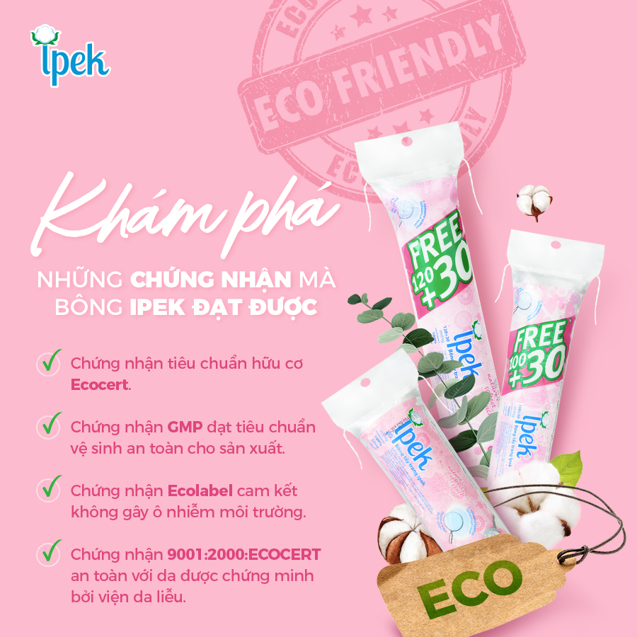 QUÀ TẶNG BÔNG TẨY TRANG IPEK 80 MIẾNG