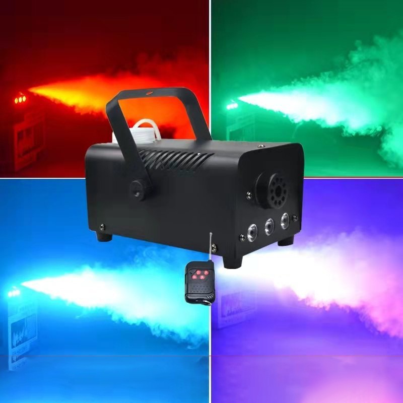 (video thực tế shop quay) Máy Tạo Khói 600W Led 3 Màu (Không Điều Chỉnh Được Lượng Khói)