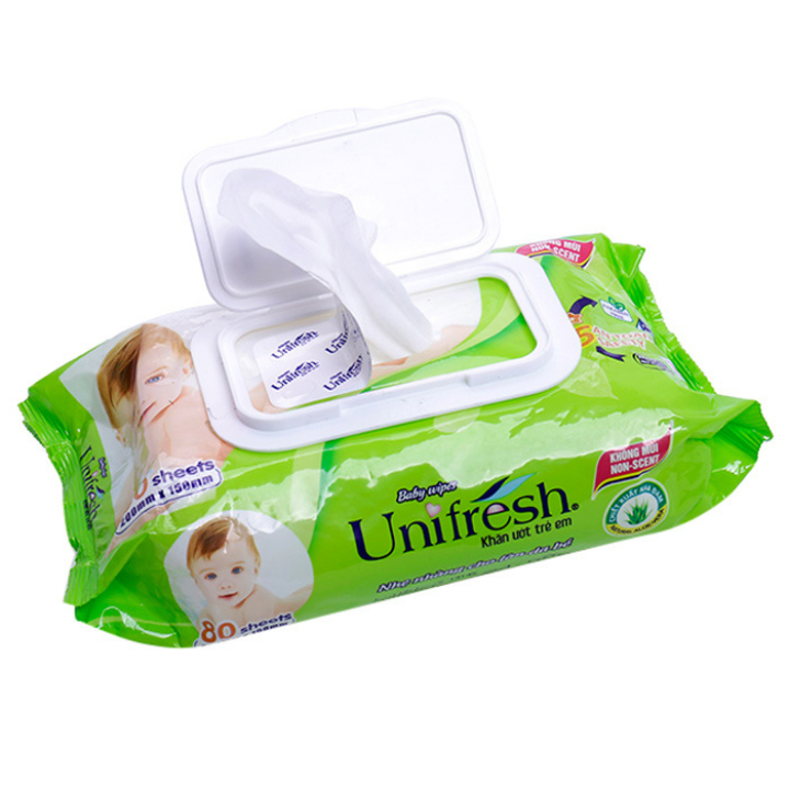 COMBO 6 KHĂN GIẤY UỚT UNIFRESH KHÔNG MÙI GÓI 80 TỜ