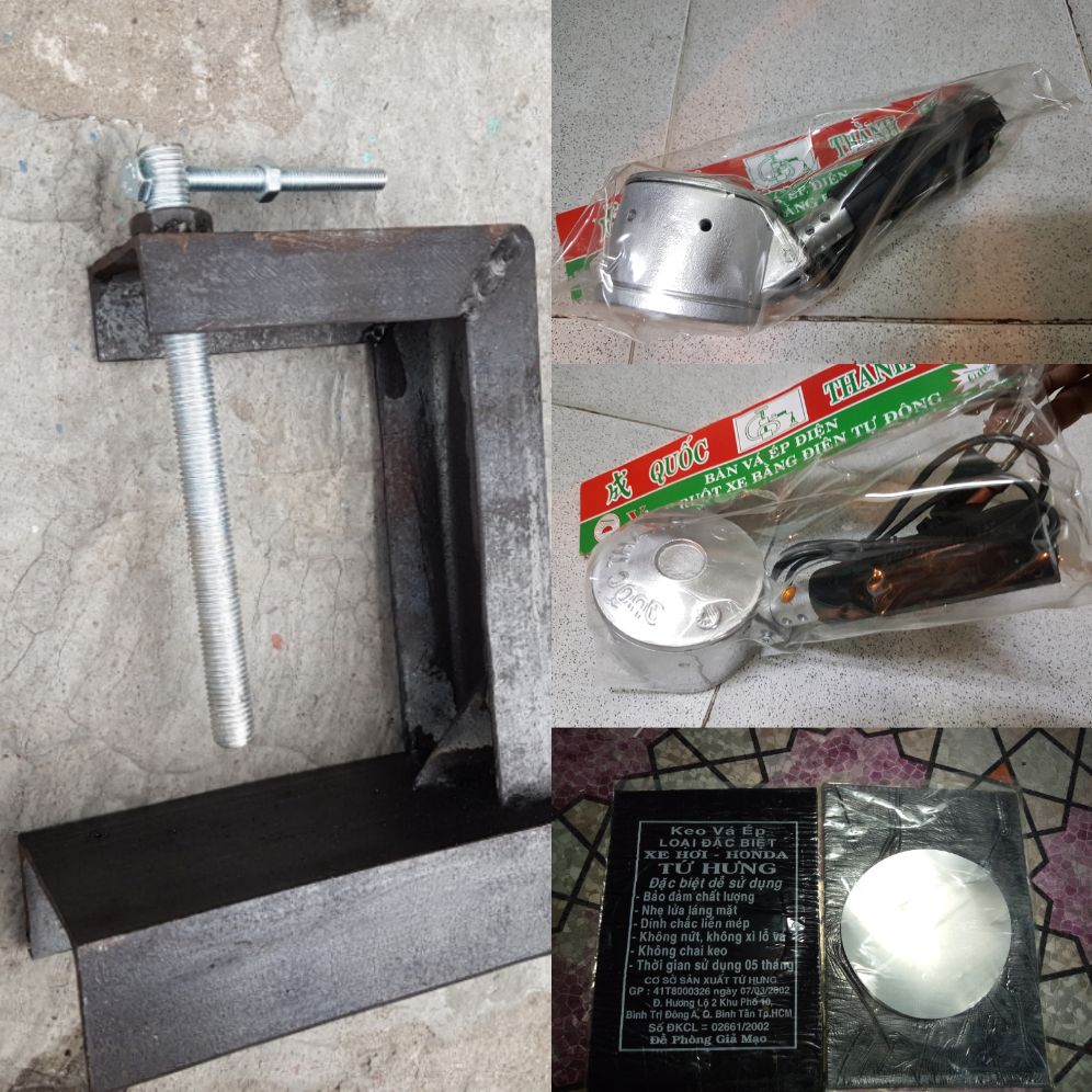 Vá ép điện vỏ, ruột ( Săm Lốp) xe đạp, xe máy - Tự động, trọn bộ