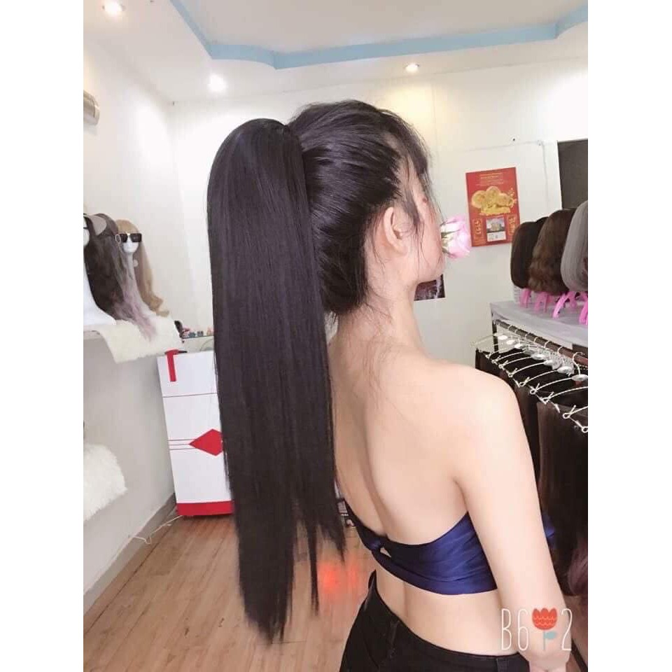 Xả Kho Giá Rẻ Tóc Giả Cột Ngoạm Thẳng 60Cm
