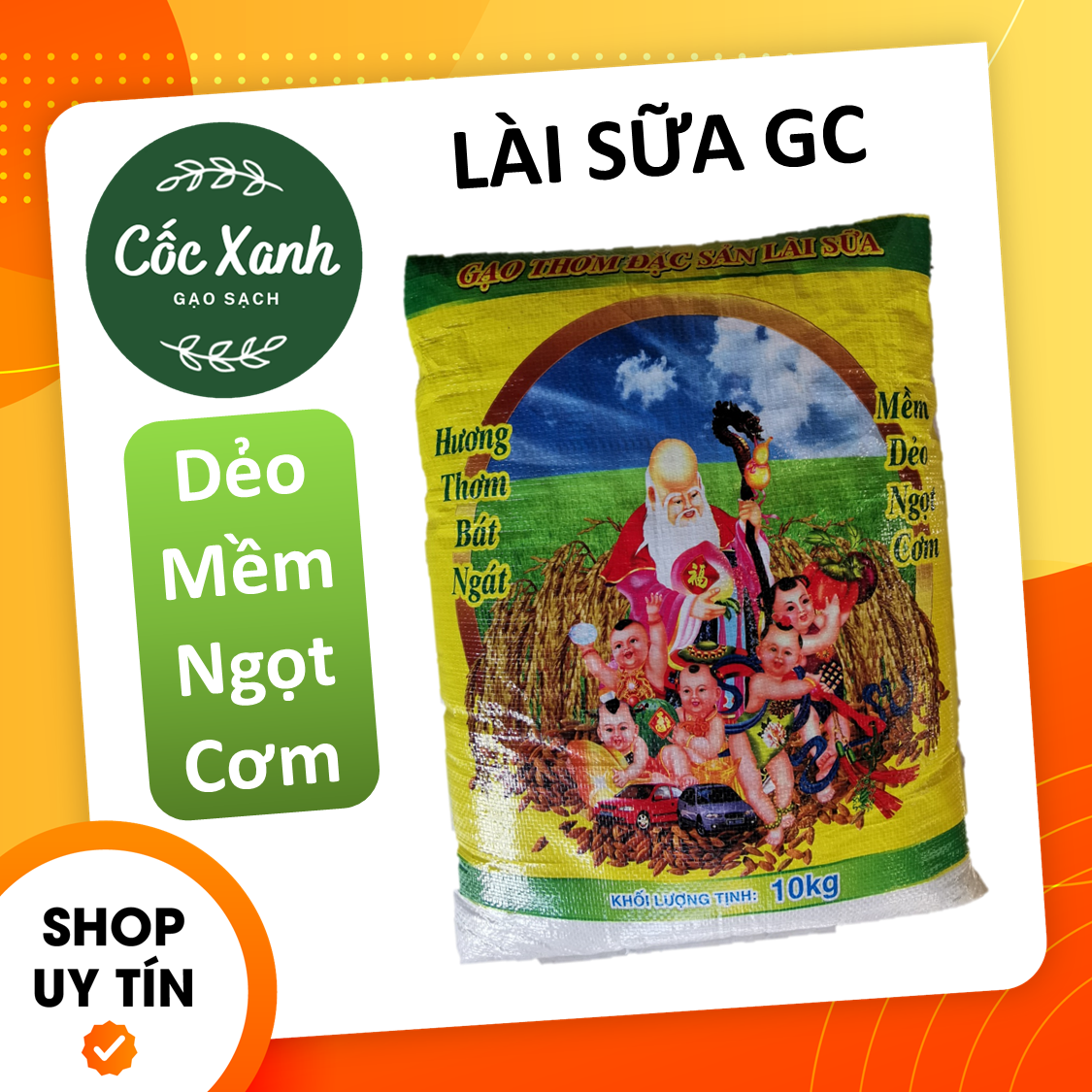 [Freeshipmax] [10kg] Gạo Lài Sữa Gò Công (Dẻo Thơm Ngọt)
