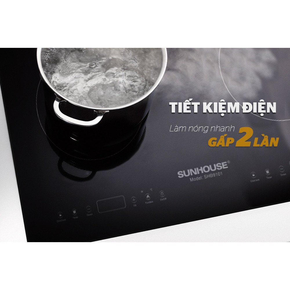 [Trả góp 0%]Bếp Đôi Điện Từ Sunhouse SHB9101