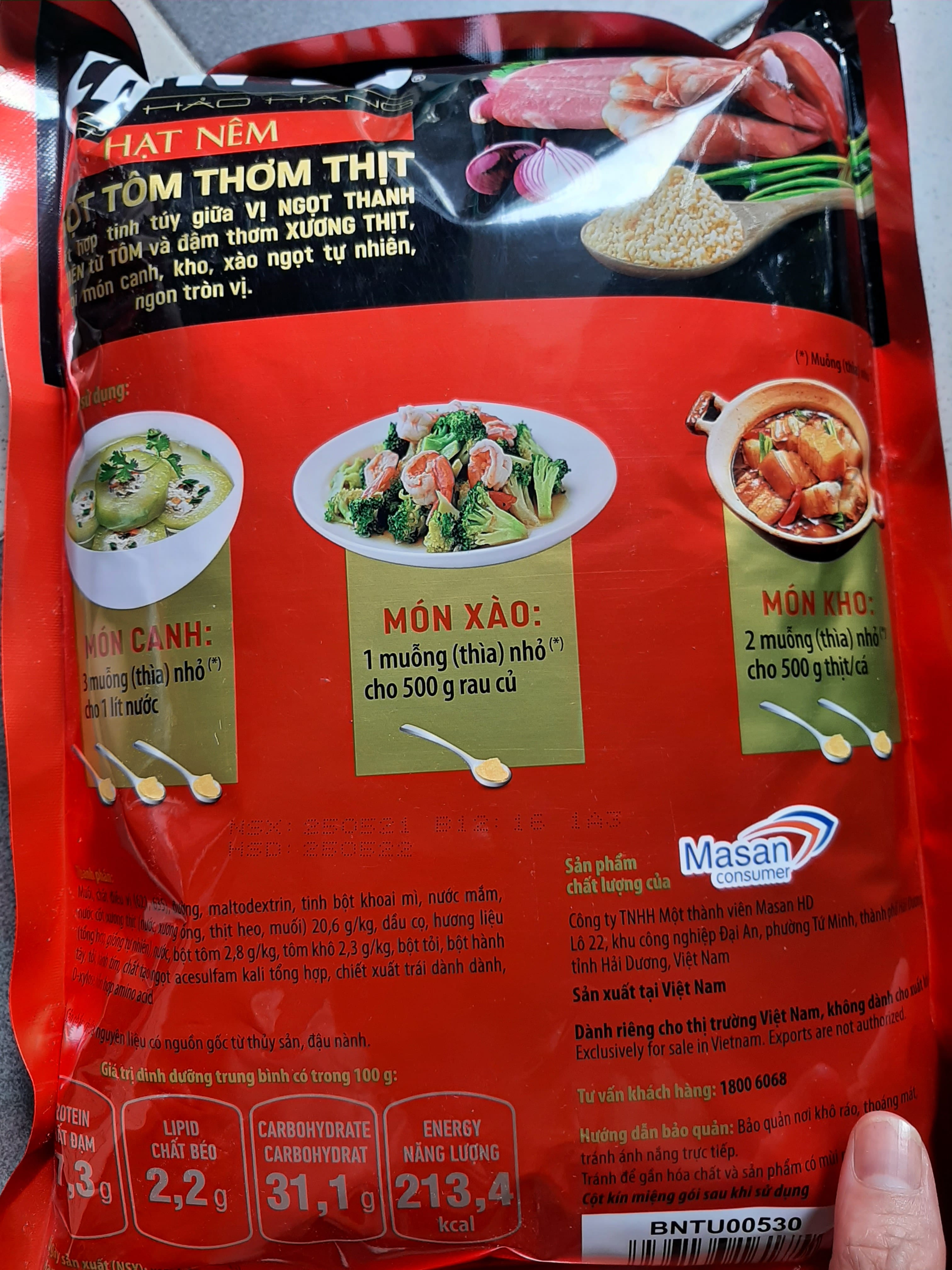 Hạt nêm chinsu tôm thịt 1.8kg