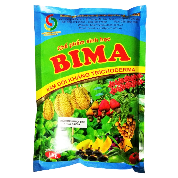 Chế phẩm sinh học BIMA 1kg chứa nấm đối kháng Trichoderma bảo vệ cây trồng (ủ phân rác xử lý đất giá thể trồng cây)