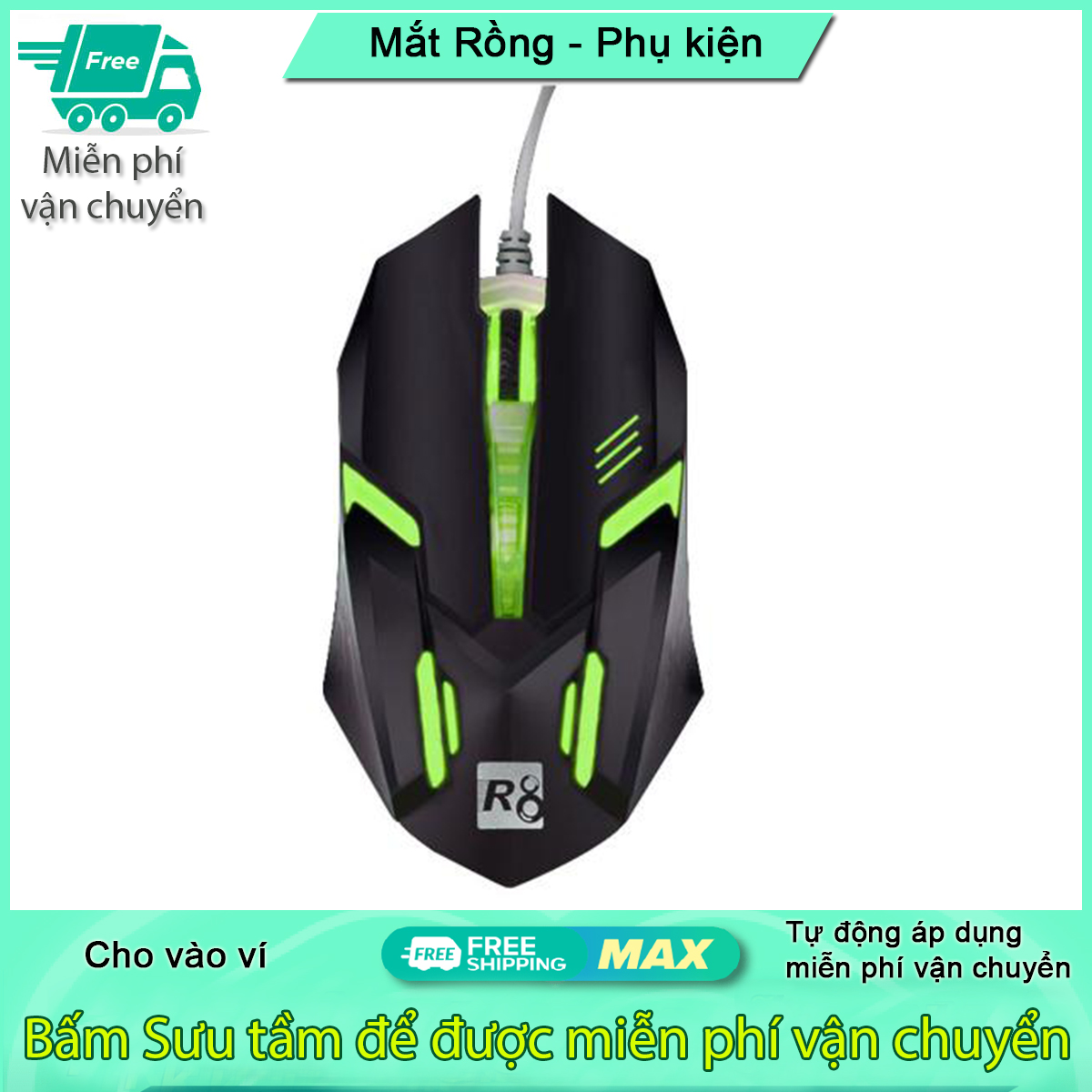Combo 2 chuột 1602 led đa màu chuyên dụng