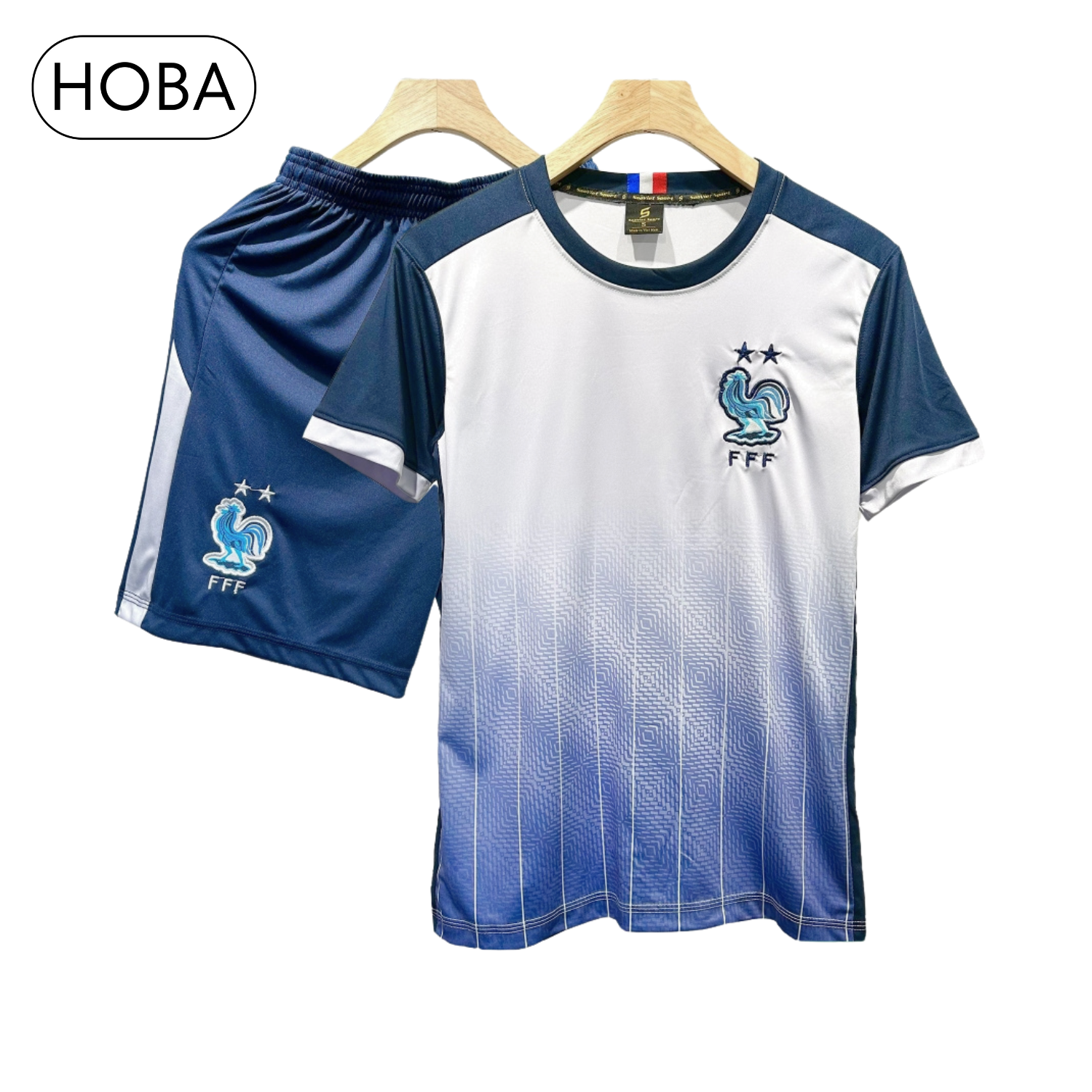 Blue France team soccer jersey set