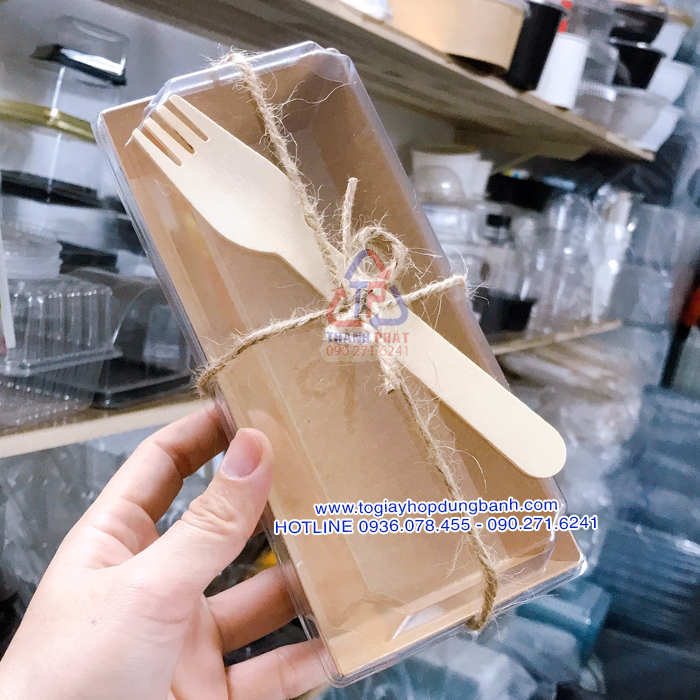 [HCM]50 Hộp giấy E1985 kraft đựng bánh chữ nhật bánh custard - Khay giấy E1985 - Khay giấy kraft chữ nhật nắp trong