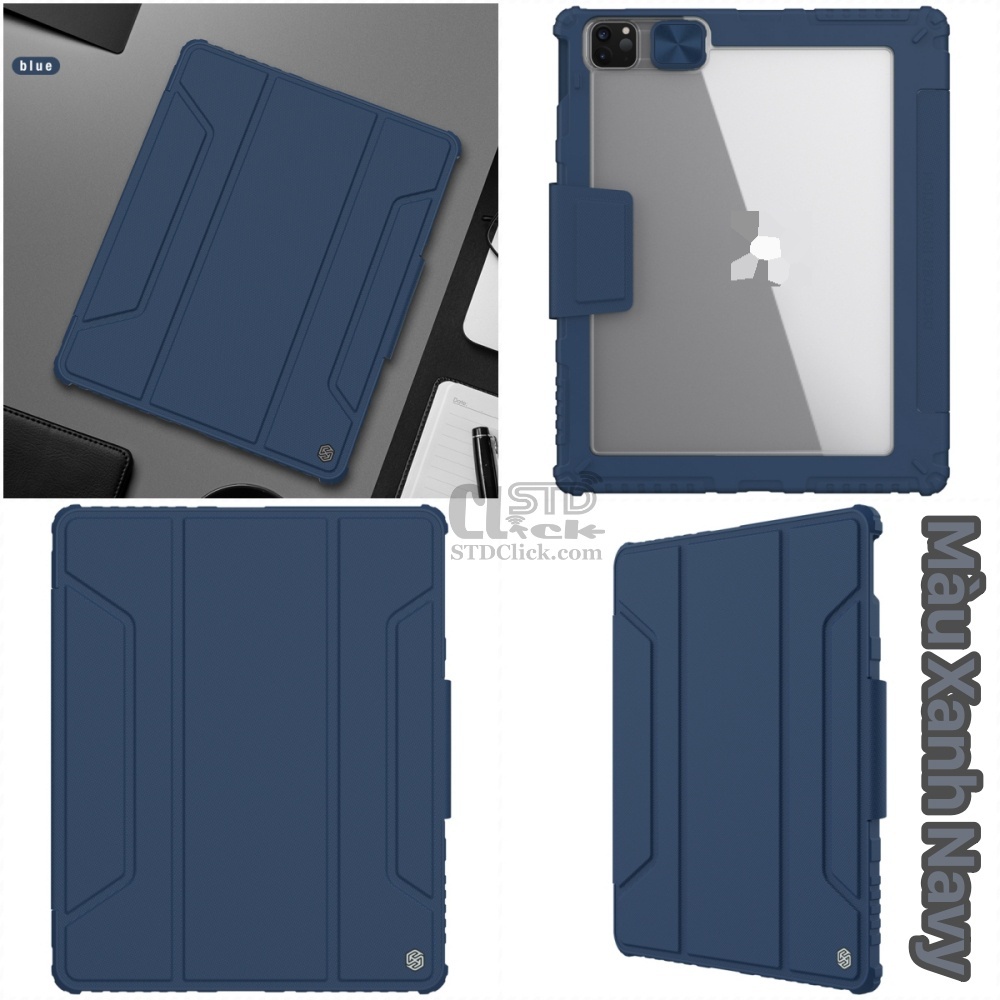 Bao da ipad pro m2 12.9 2022 - m1 12.9 2021 - 12.9 2020 nillkin bumper pro camshield chính hãng
