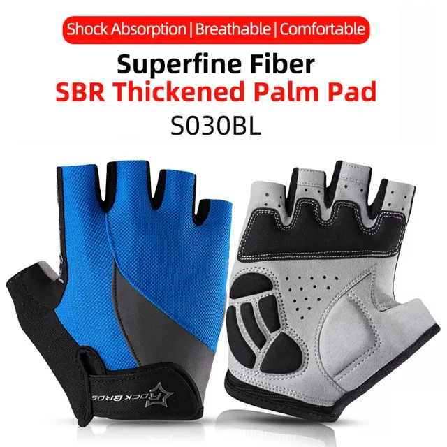 Rockbros chống trơn trượt thoáng khí mùa hè xe đạp găng tay nam nữ mùa hè của xe đạp găng tay ngắn áo đua xe đạp gel lót ngắn găng tay nửa ngón-quốc tế dkn