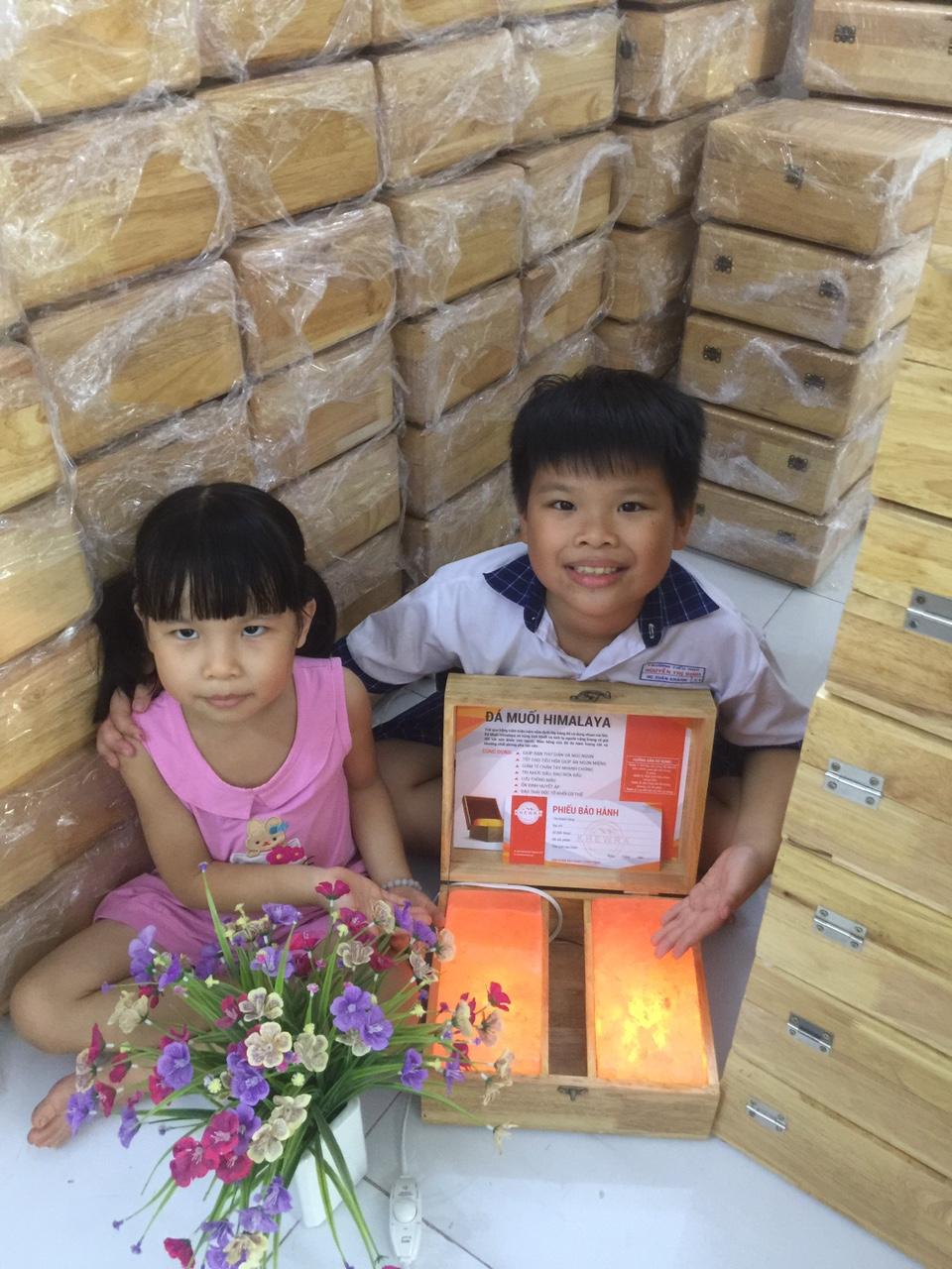 Hộp đá muối massage chân Himalaya đá đôi (loại 2 viên cong cao cấp)
