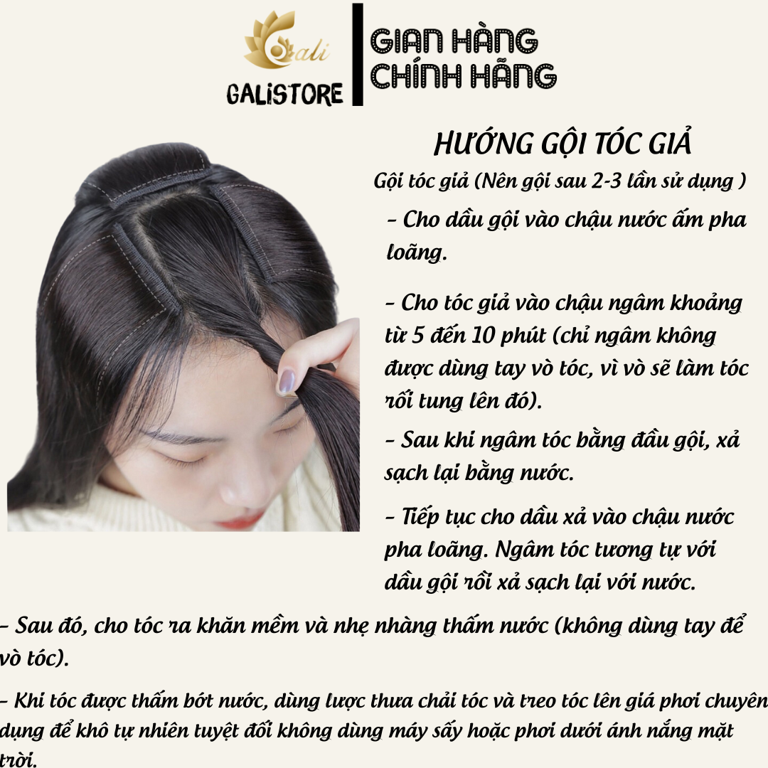 Tóc giả kẹp phồng chân tóc làm dày tóc Galistore 10cm