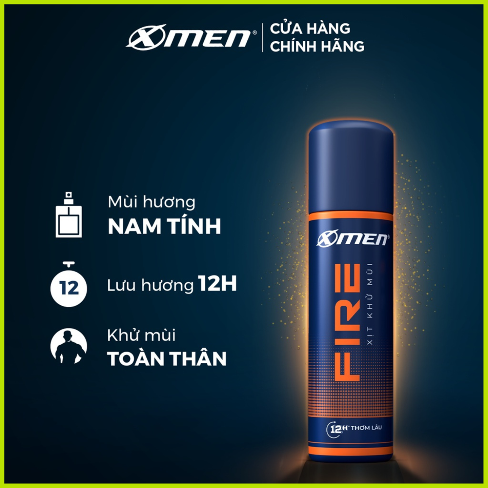 Xịt khử mùi Xmen 150ml wood/fire