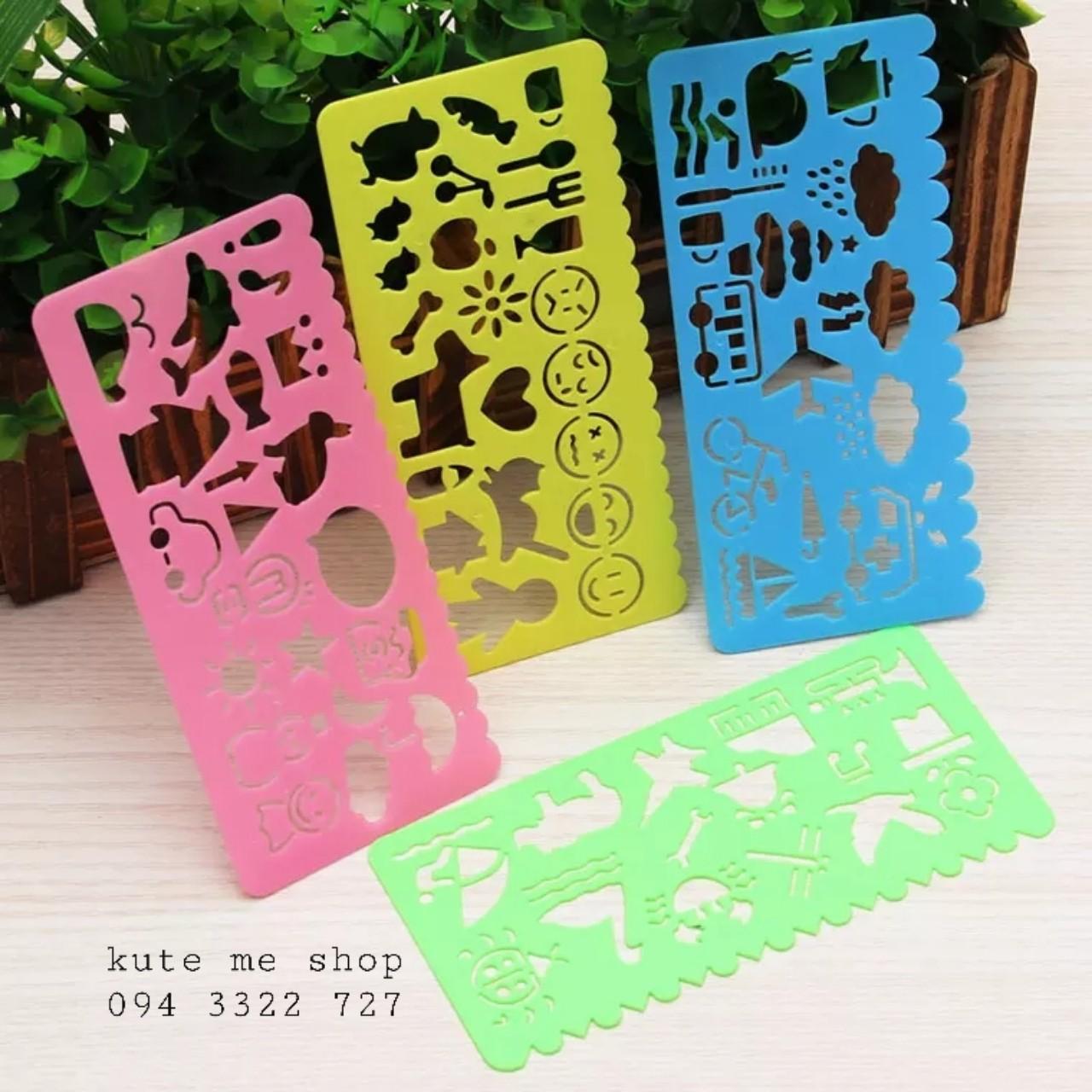 Bộ thước cho bé tập vẽ hình (1 bộ 4 cây)
