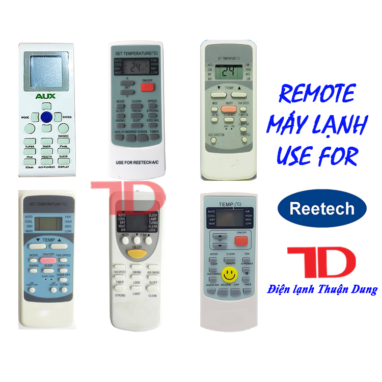 Remote, điều khiển dành cho máy lạnh Reetech - Điện Lạnh Thuận Dung