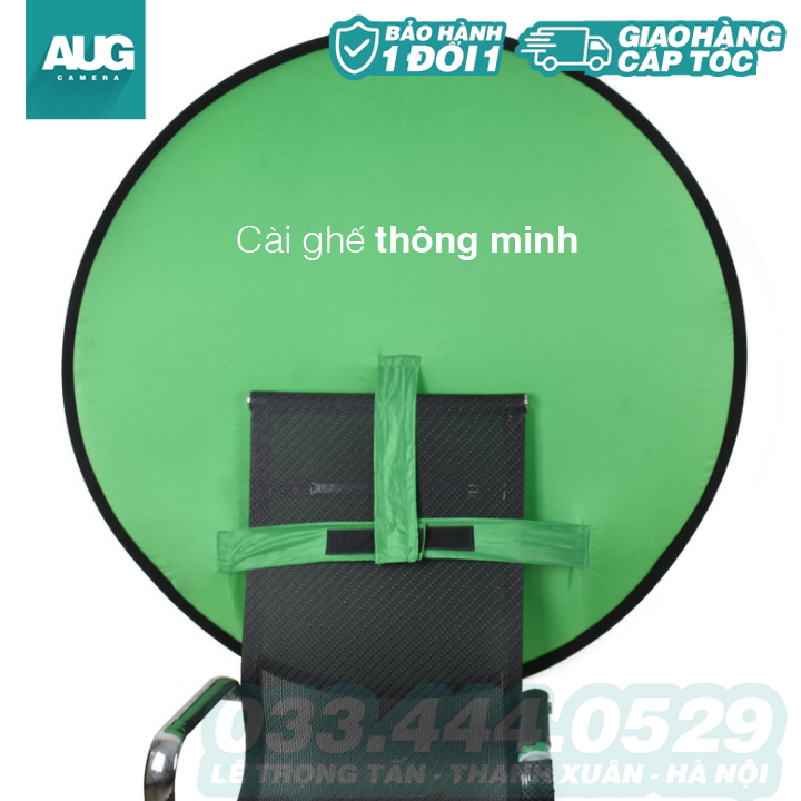 Tấm Phông Xanh Di Động Tròn 140cm - Tấm Key Xanh Di Động - Green chroma key - AUG Camera Hà Nội