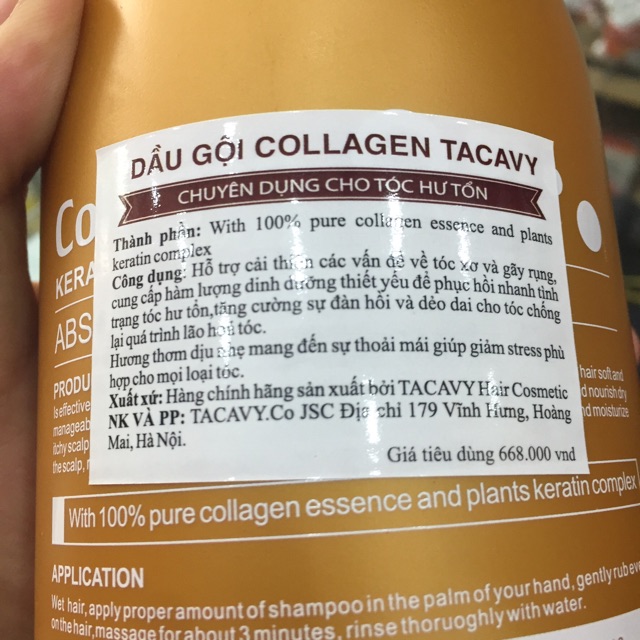 Cặp gội xả Collagen Tacavy 1000ml x2