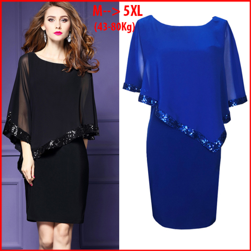 XUKA - THỜI TRANG TRUNG NIÊN - Đầm Suông Tuổi Trung Niên, Đầm Trung Niên Bigsize, Đầm Cho Mẹ Trung Niên U50, U60, Đầm Dự Tiệc Trung Niên Sang Trọng Phối Voan Viền Kim Sa Cao Cấp XK373 D373