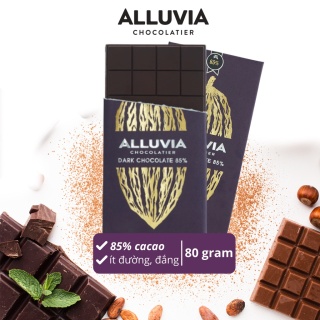 Socola đen nguyên chất ít đường đắng đậm 85% ca cao Alluvia Chocolate thumbnail
