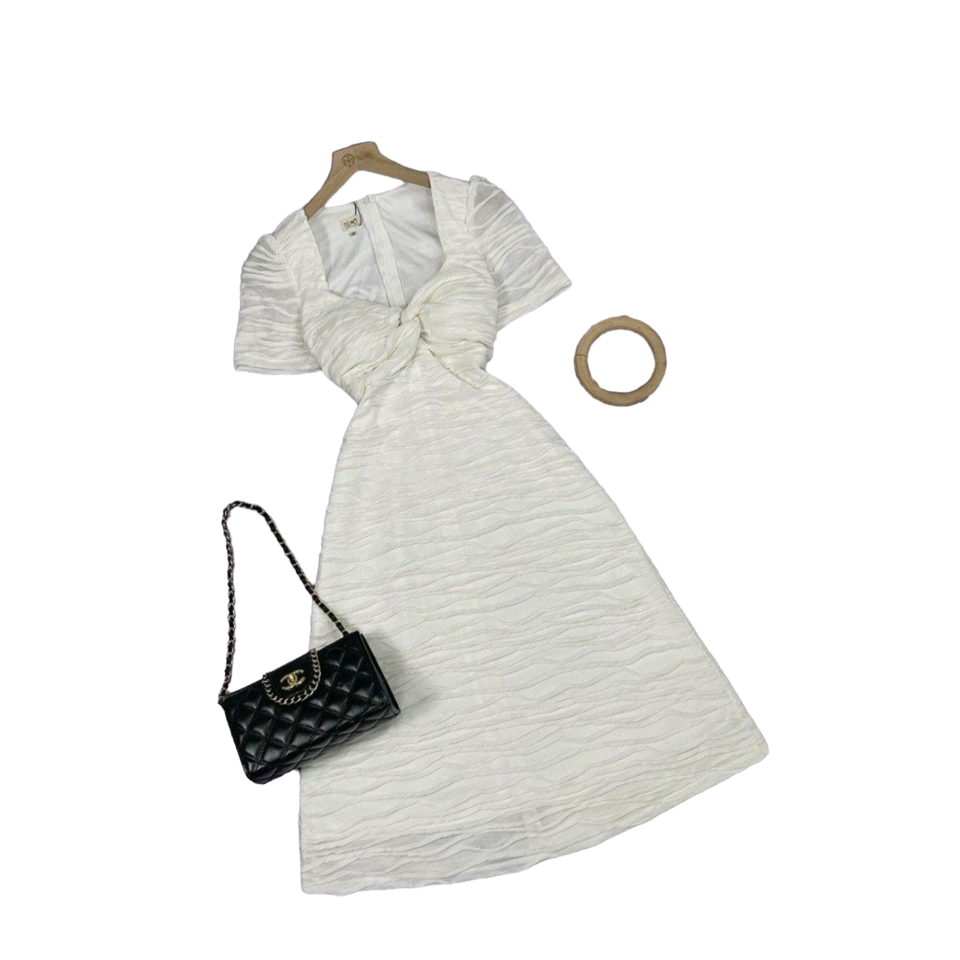 Bigsize RM18 knit chest pack soft crepe strap dress (55-90kg)