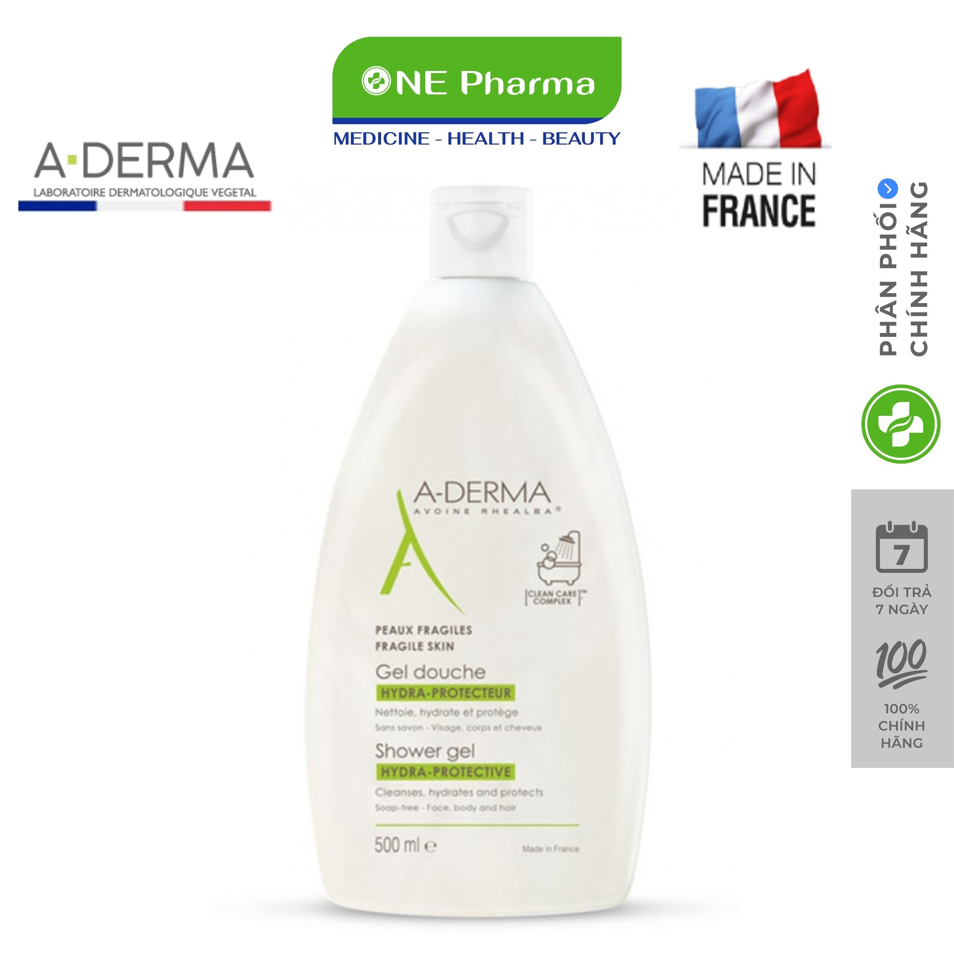 Sữa tắm a-derma giảm mụn lưng & viêm lỗ chân lông 500ml