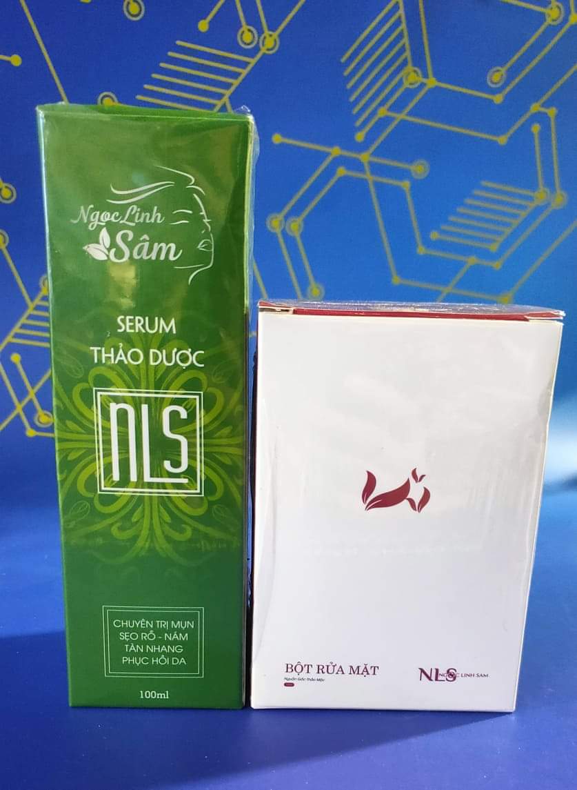 [HCM]Combo Serum thảo dược & Bột rửa mặt NLS