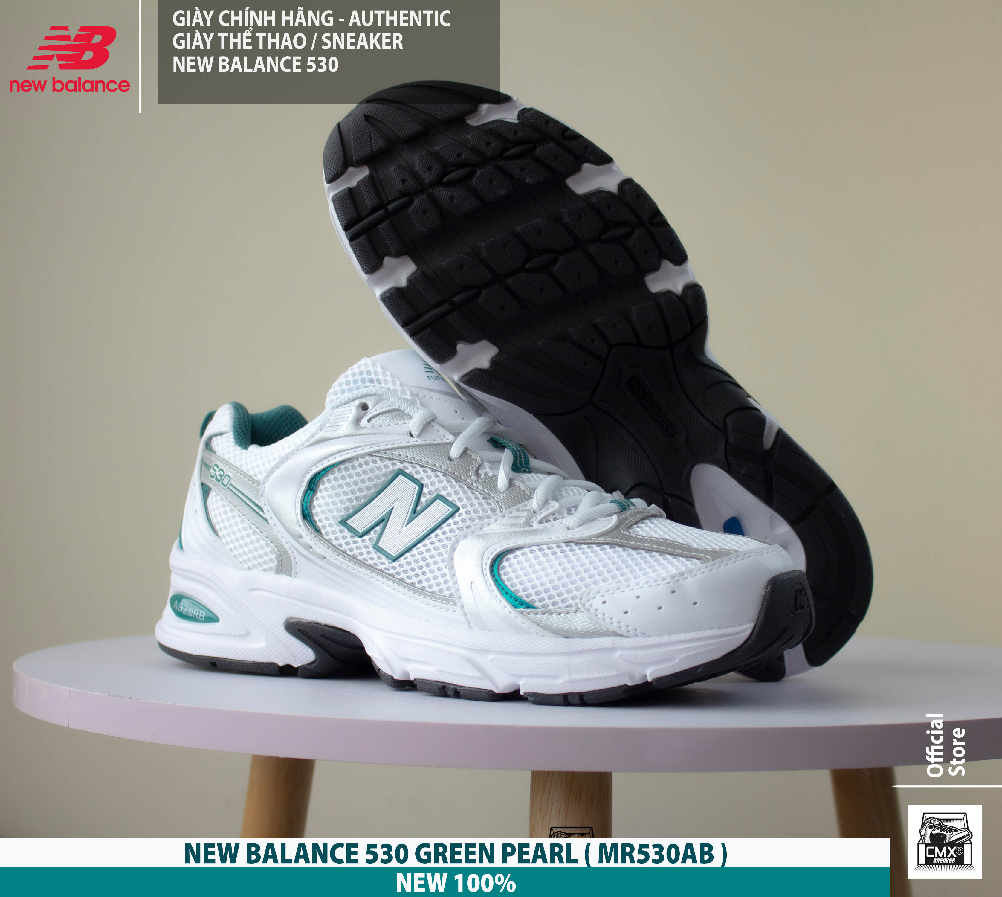 😘 [ HÀNG CHÍNH HÃNG CÓ SẴN ] Giày New Balance 530 GREEN PEARL SILVER ( MR530AB ) - AUTHENTIC 100%