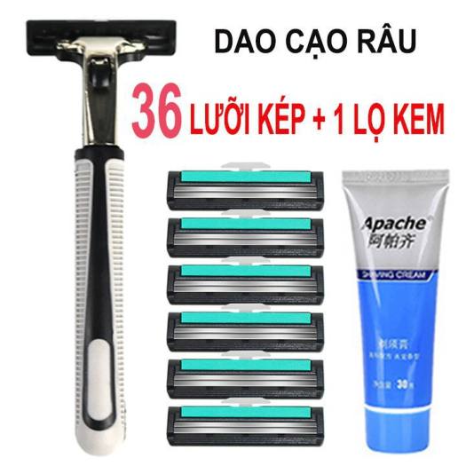Sét dao cạo râu tặng kèm tuýp kem và 36 lưỡi dao cạo, sét dao cạo râu kèm 36 lưỡi dao kép,sét dao cạo râu giá rẻ, dao cạo râu, bộ dao cạo râu, combo dao cạo râu, dao cạo râu cho nam, dao cạo râu đa năng.