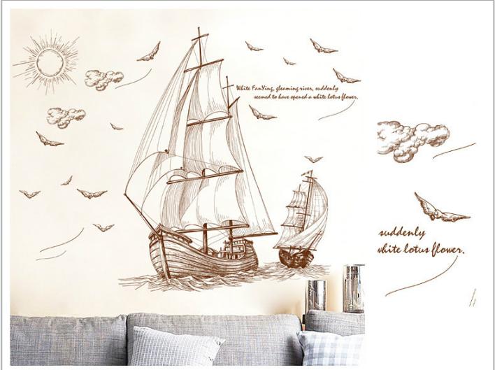 [HCM]Decal trang trí Thuyền Tranh lớn nhỏ.