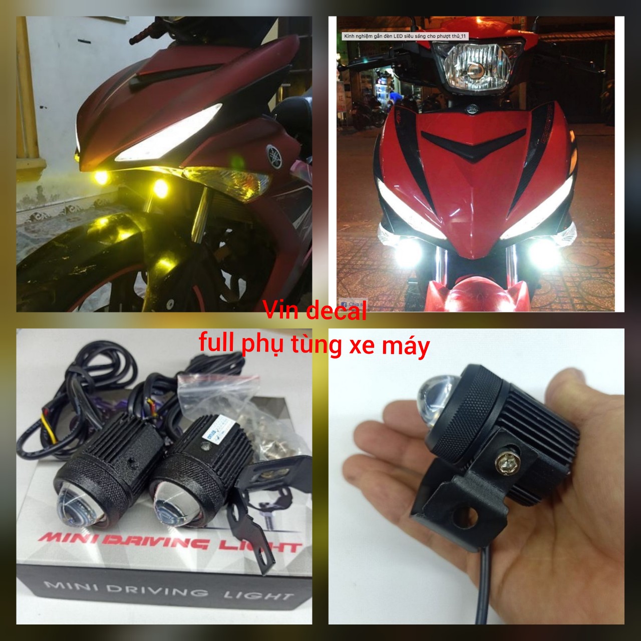 New trợ sáng bi cầu mini 2 chế độ xe máy loại 1 ( mẩu không tăng phô mới nhất ) giá 1 cái đèn tặng công tắc