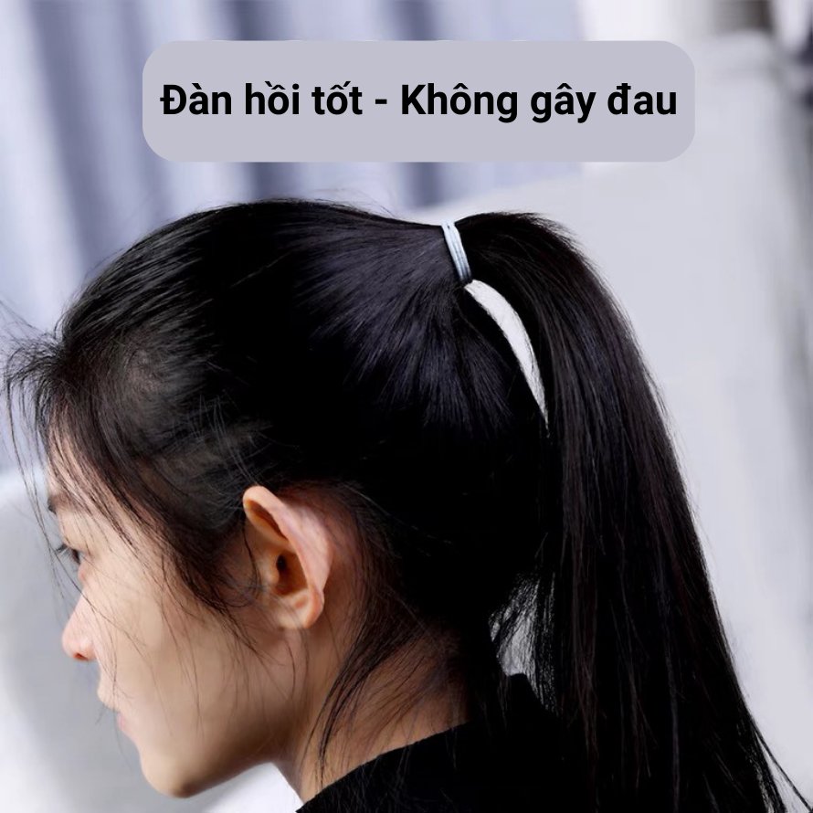 Set Dây Cột Tóc Nhiều Màu Basic 90-100 dây, Chun Buộc Tóc Trơn Bền Kane