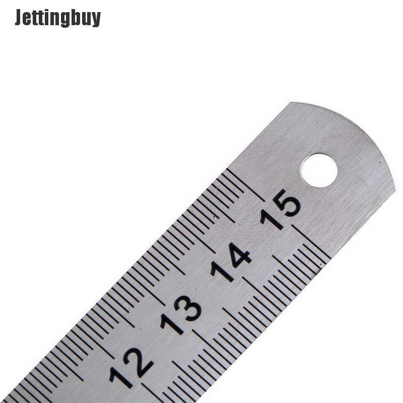 Jettingbuy Thước Thẳng Đo Hai Mặt Bằng Thép Không Gỉ 15Cm 6 Inch