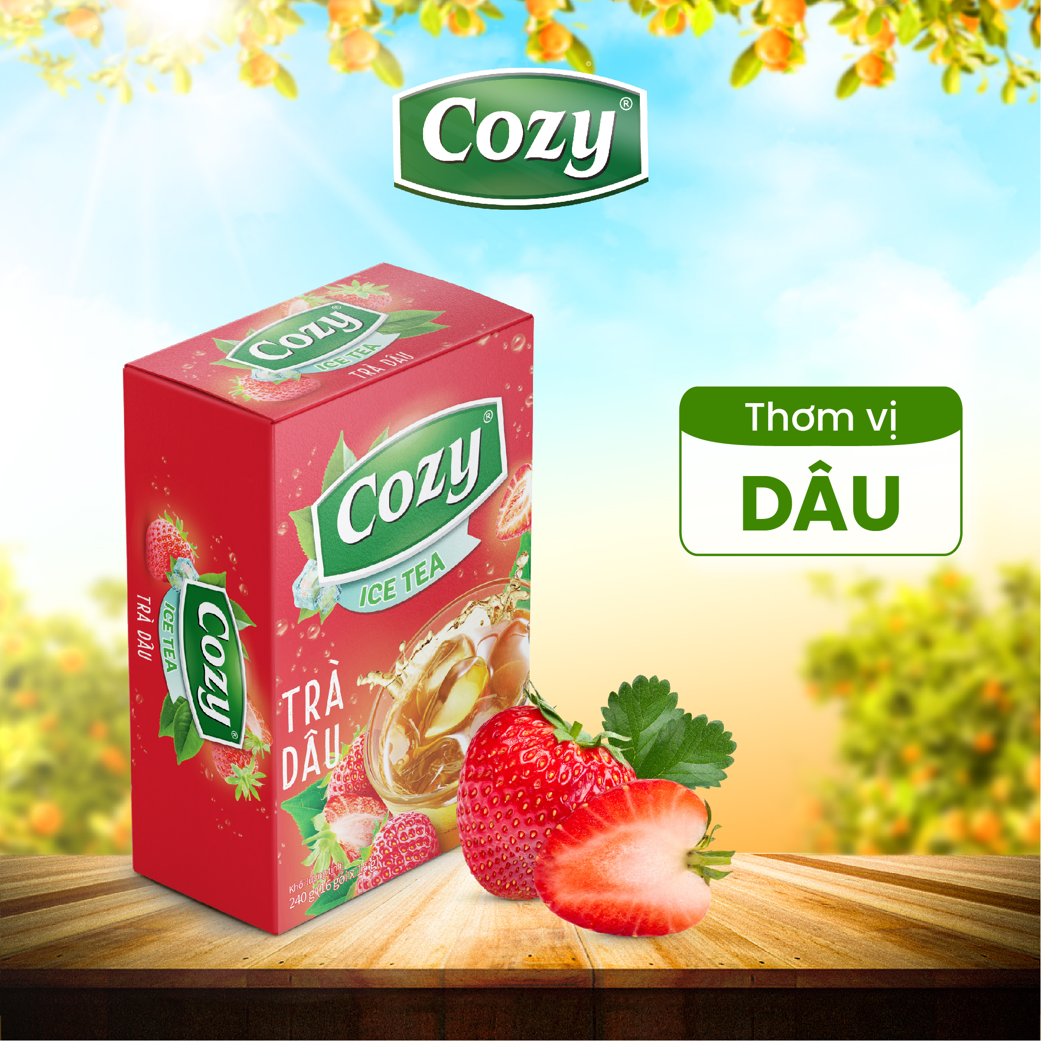 Trà Dâu hòa tan Cozy Ice Tea