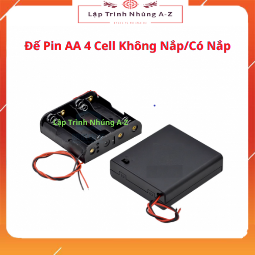 Đế pin aa 4 cell không nắp/có nắp