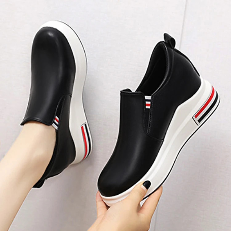 Giày Lười 2 vạch kẻ đế cao 7cm L299-1068