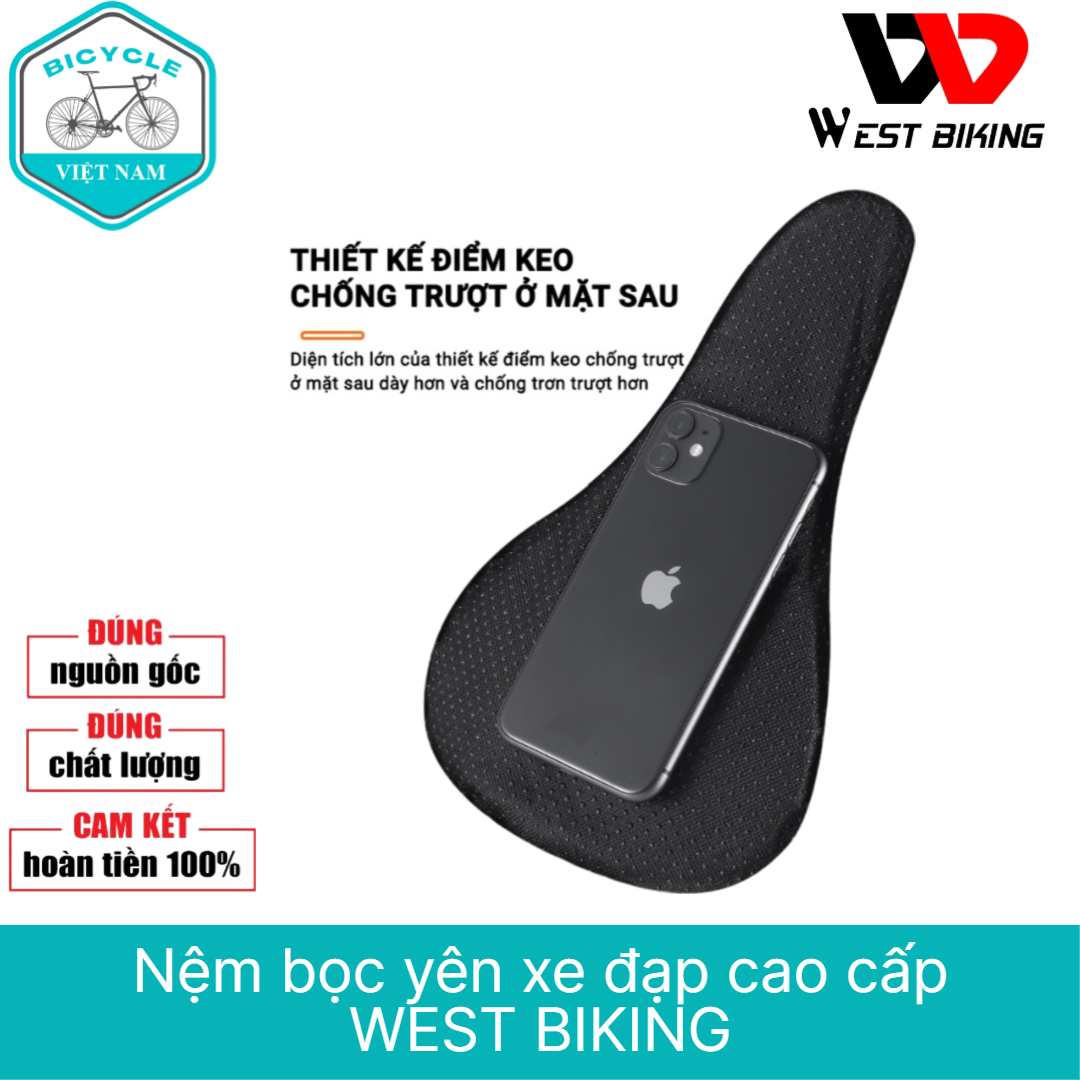 Nệm Bọc Yên Xe Đạp Silicon Siêu Mềm WEST BIKING – Thoáng Khí, Tặng Bọc Trùm Mưa
