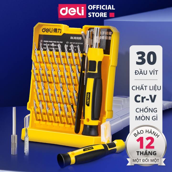 Bộ Tua Vít Sửa Chữa Đa Chức Năng Deli 30 Đầu Vít Cao Cấp - Chất Liệu Siêu Bền, Thiết Kế Gọn Nhẹ Tinh Tế - Hình ảnh 2