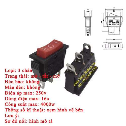 Công tắc 3 trạng thái on-off-on dùng thay thế ổ điện