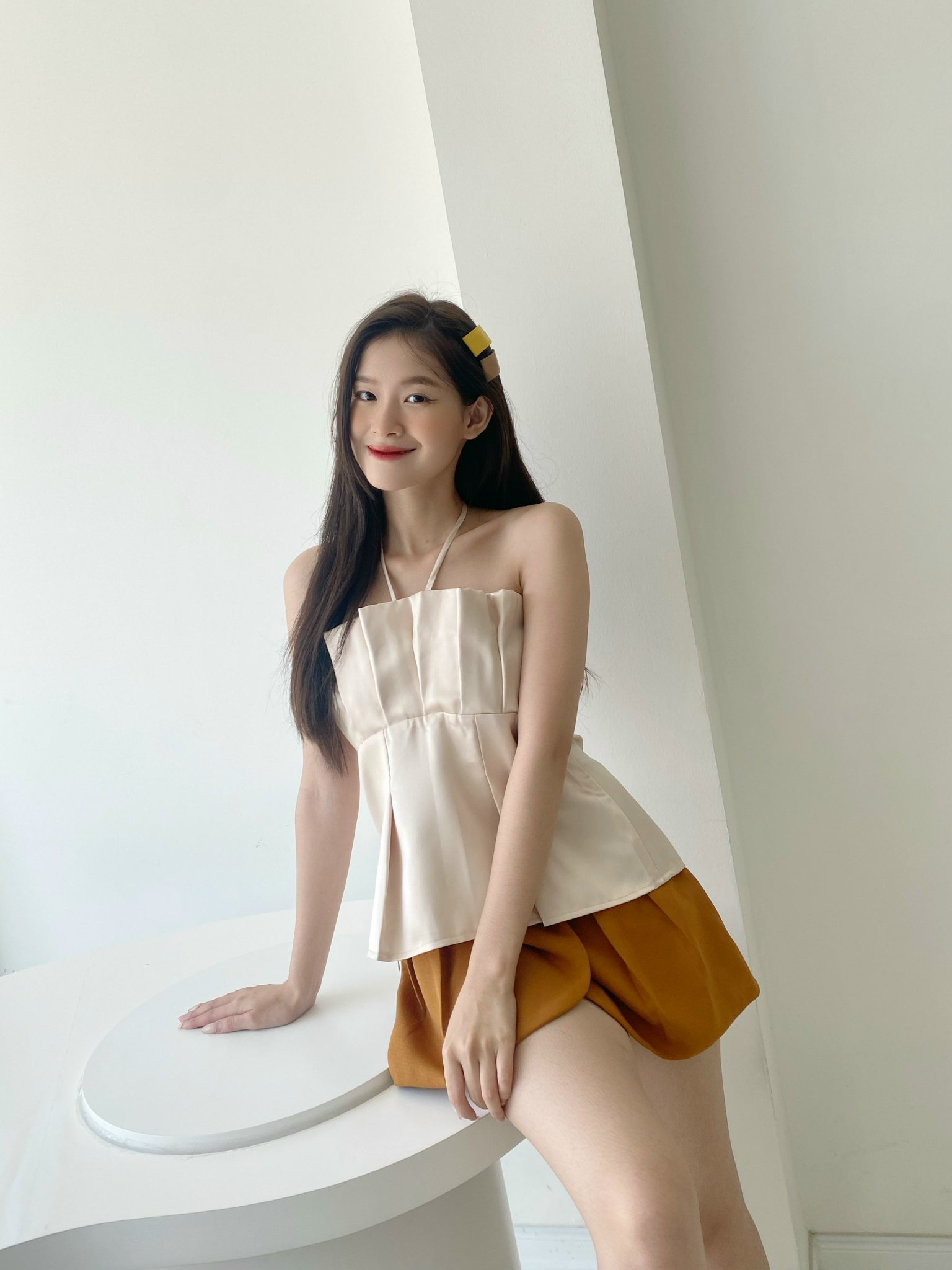 Yu cherry | áo ống nữ có dây cột ở cổ lotus halter tube top ya431